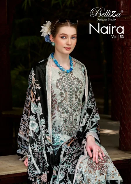 Naira Vol 153 By Belliza Pure Cotton Printed Dress Materials 
